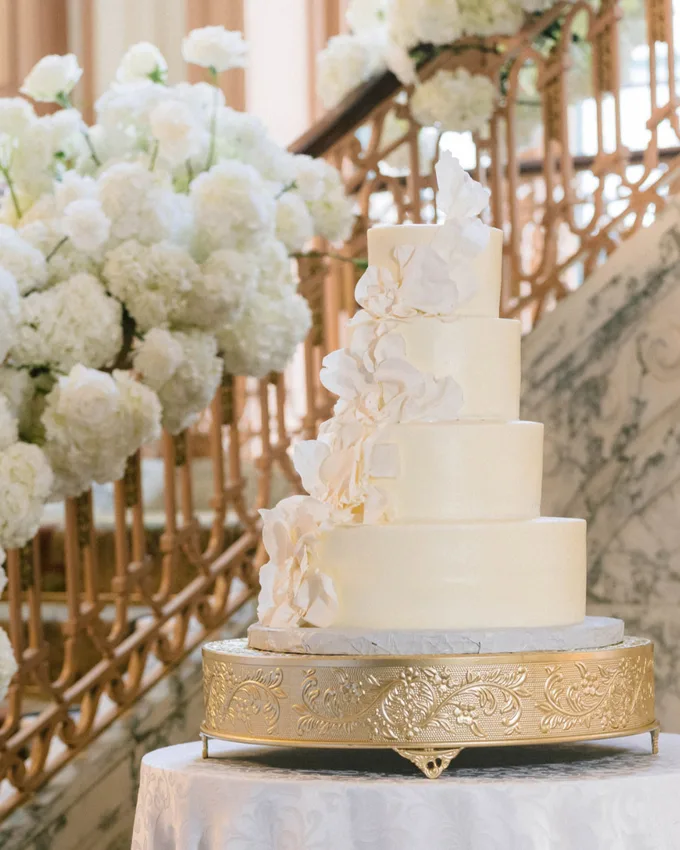 Custom tiered cake by Sweet Escape Cake Company in Indianapolis