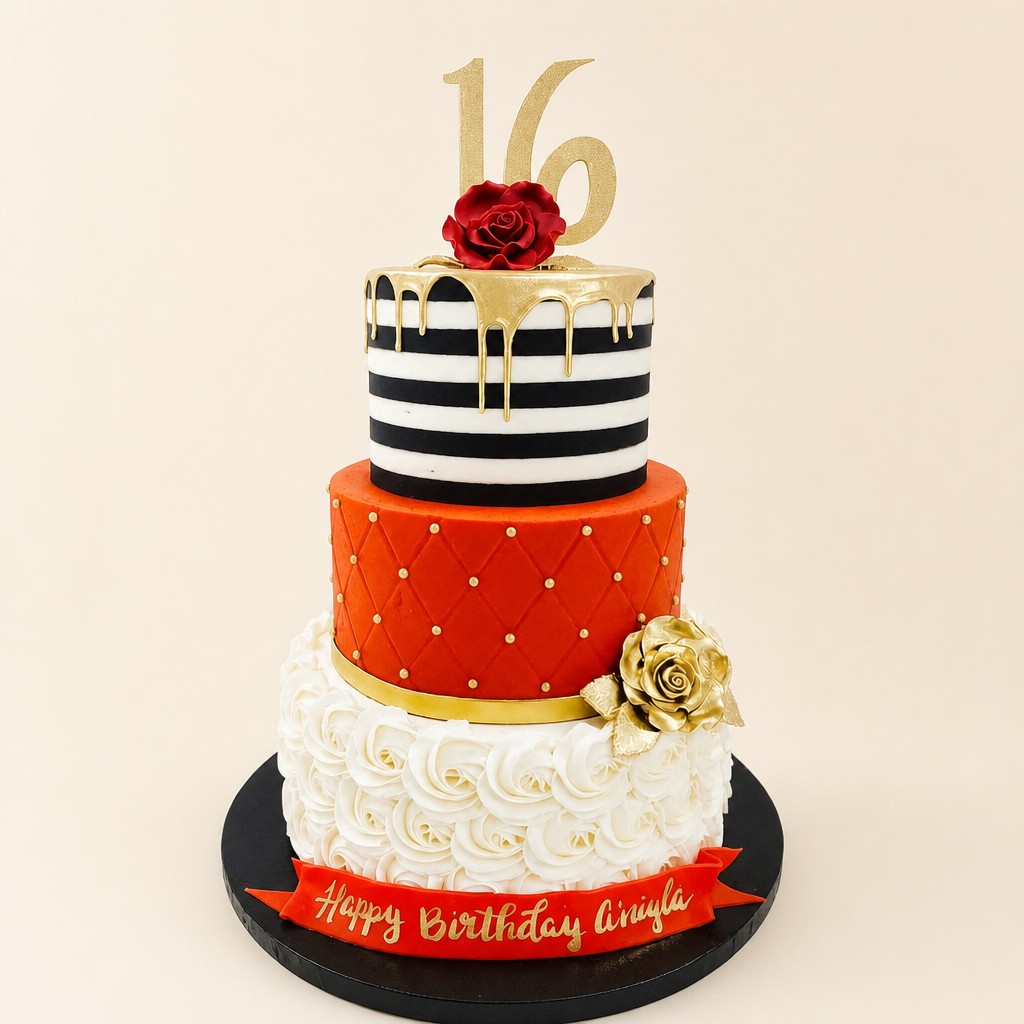 Birthday cake by Sweet Escape Cake Company, Indianapolis