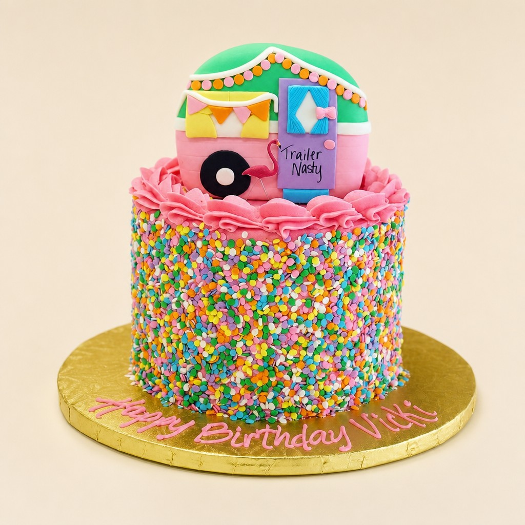 Birthday cake by Sweet Escape Cake Company, Indianapolis