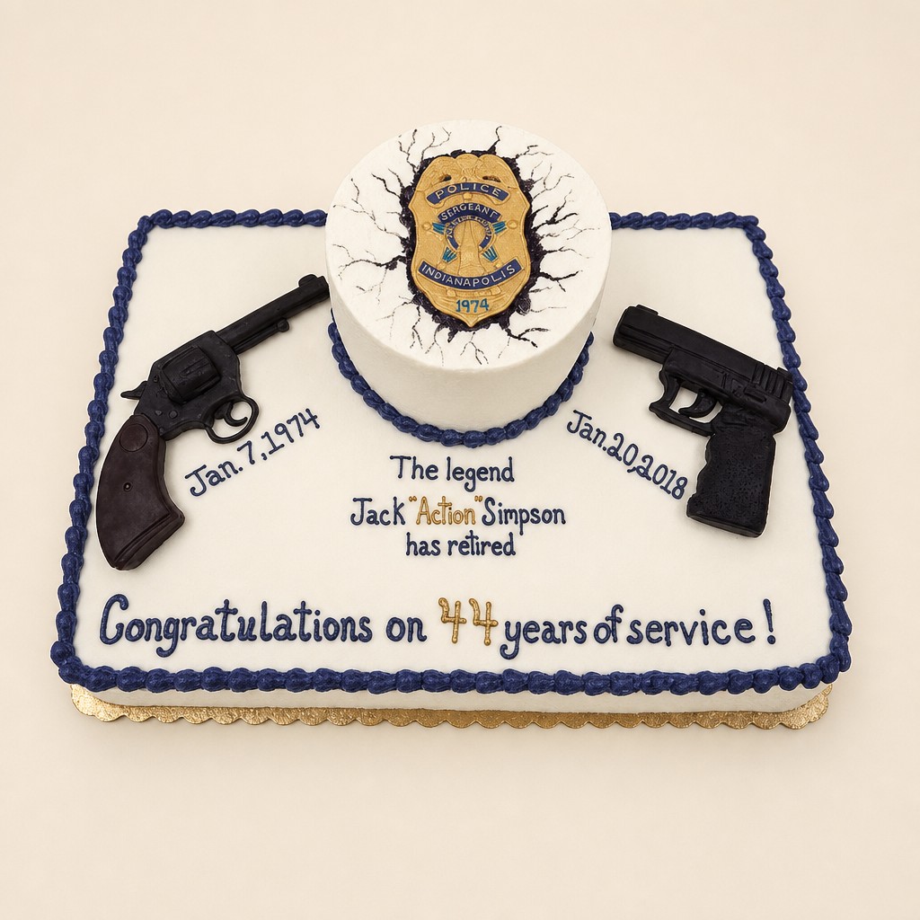 Retirement cake by Sweet Escape Cake Company, Indianapolis