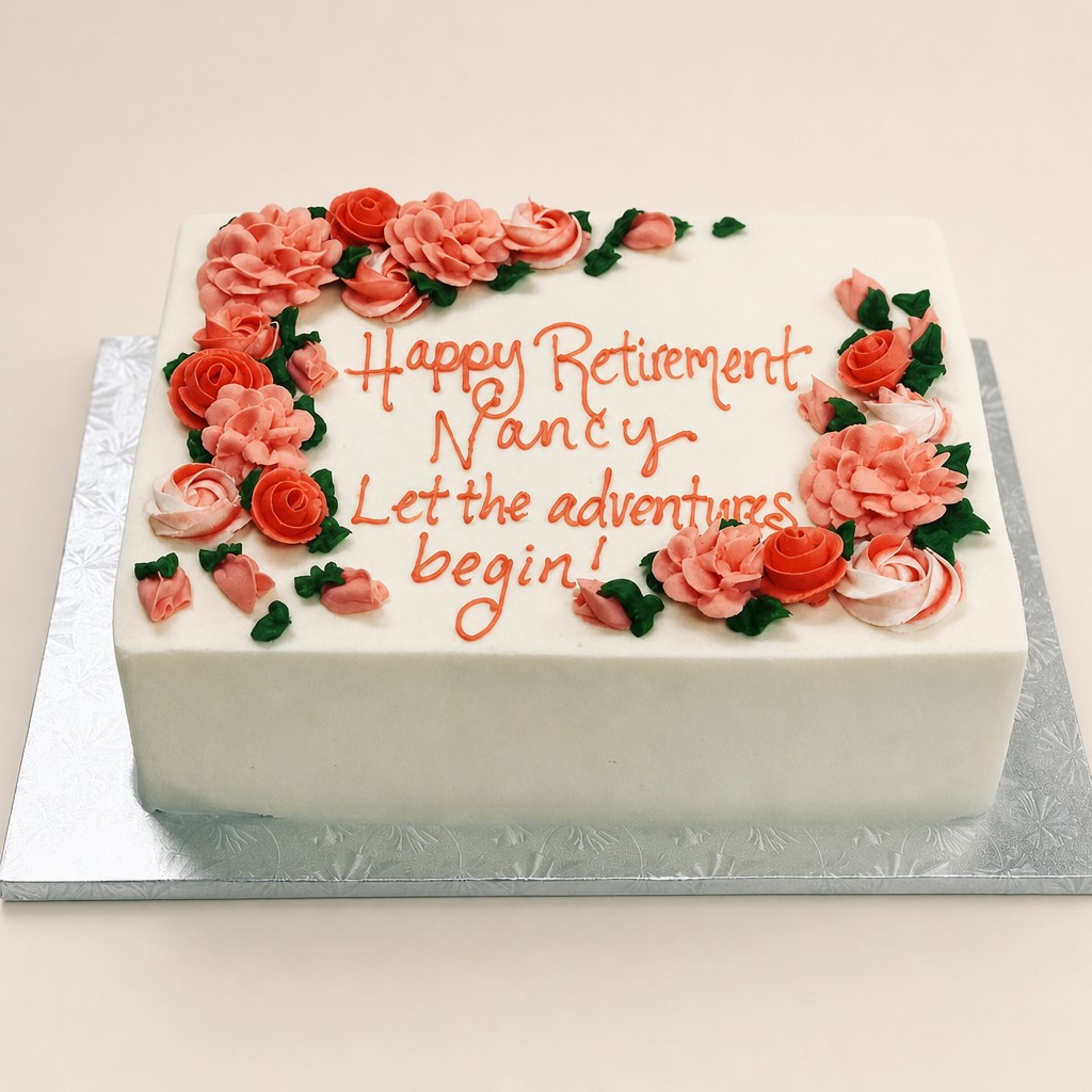 Retirement cake by Sweet Escape Cake Company, Indianapolis
