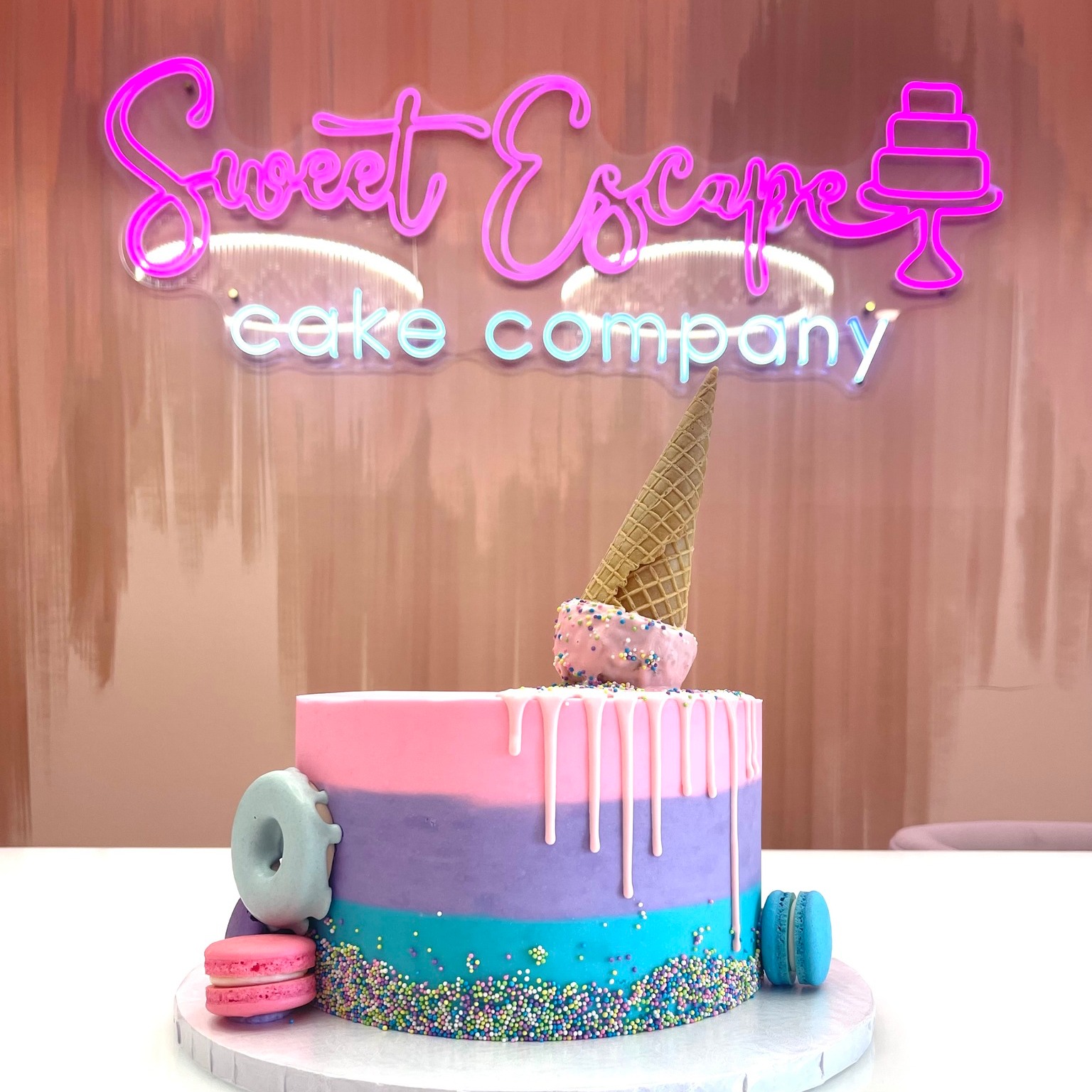 Vibrant ombre celebration cake, Indianapolis